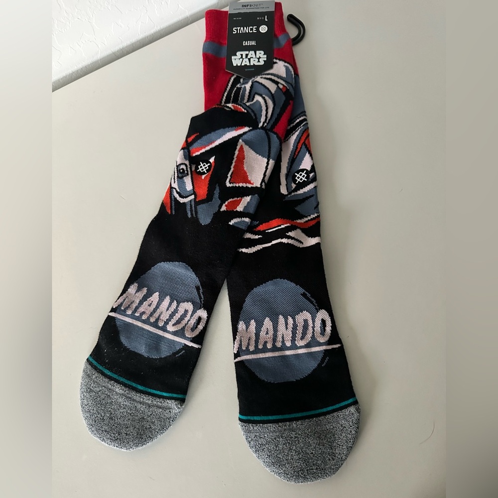 NWT Stance Disney Star Wars Mando Casual Socks - Black, Red, Gray
